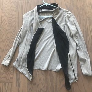 Black & Gray Cotton Cardigan - Small